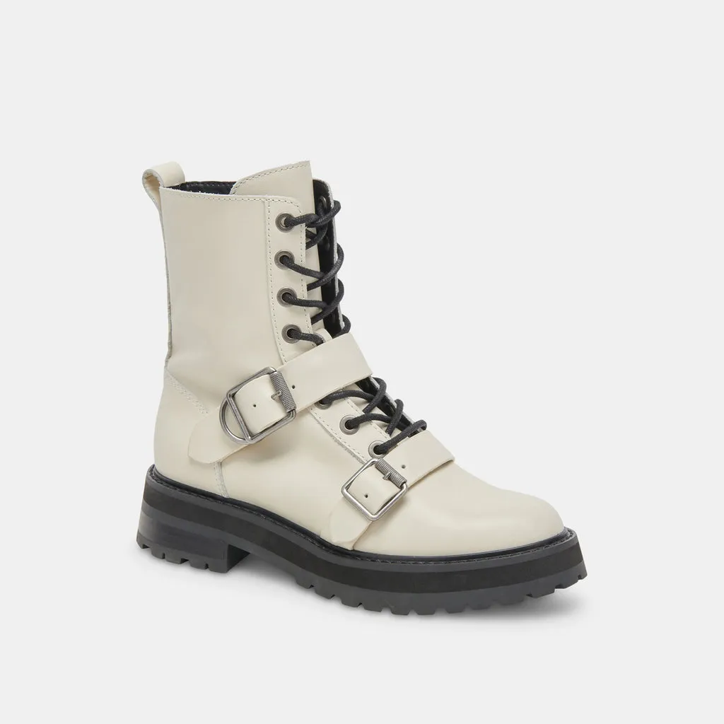 RONSON Boots Off White Leather | Women's White Leather Lug Boots– Dolce Vita 6908079734850