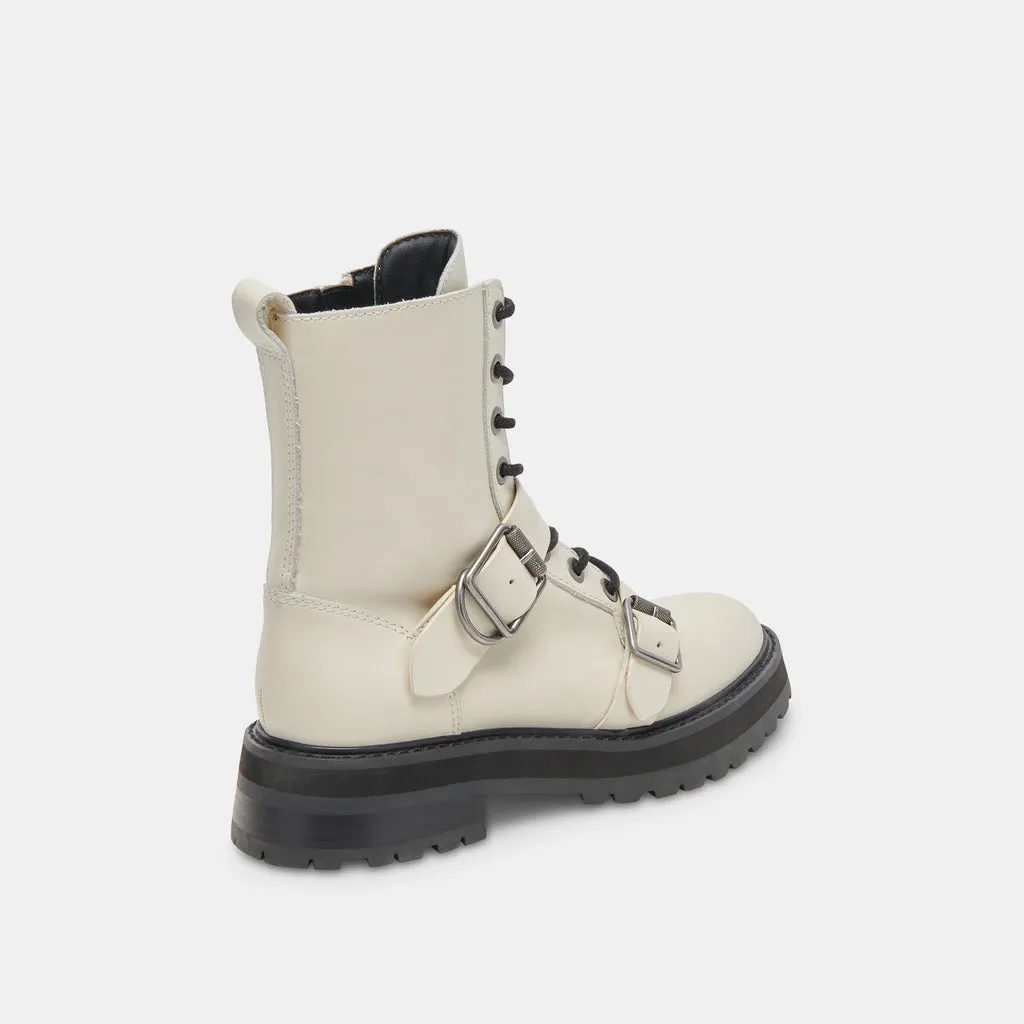 RONSON Boots Off White Leather | Women's White Leather Lug Boots– Dolce Vita 6908079734850