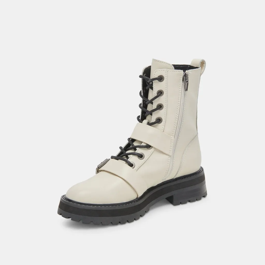 RONSON Boots Off White Leather | Women's White Leather Lug Boots– Dolce Vita 6908079734850