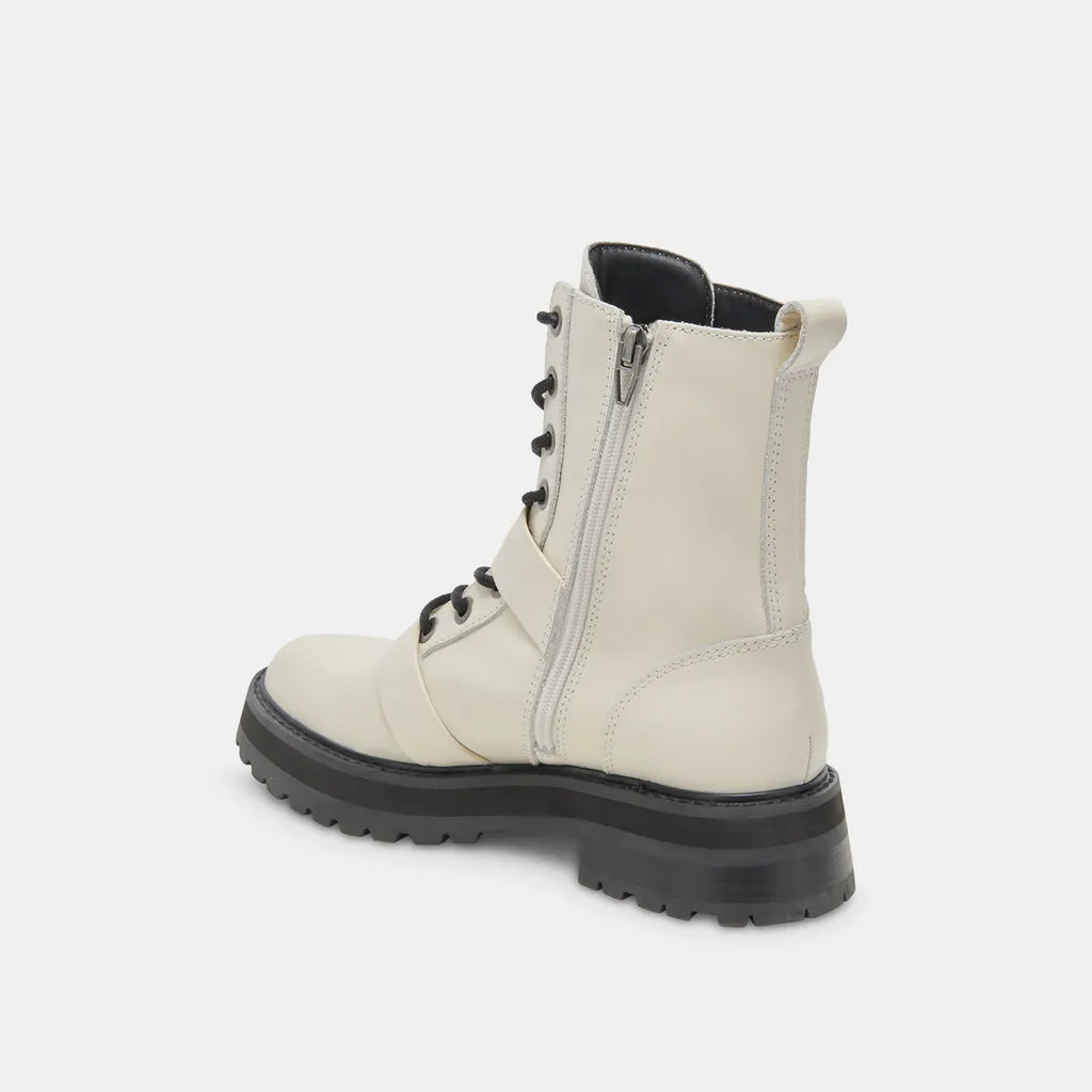 RONSON Boots Off White Leather | Women's White Leather Lug Boots– Dolce Vita 6908079734850