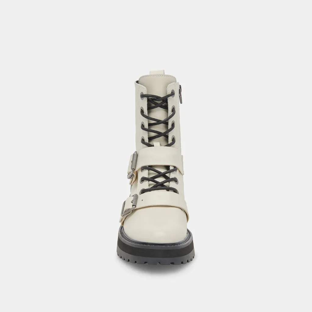 RONSON Boots Off White Leather | Women's White Leather Lug Boots– Dolce Vita 6908079734850