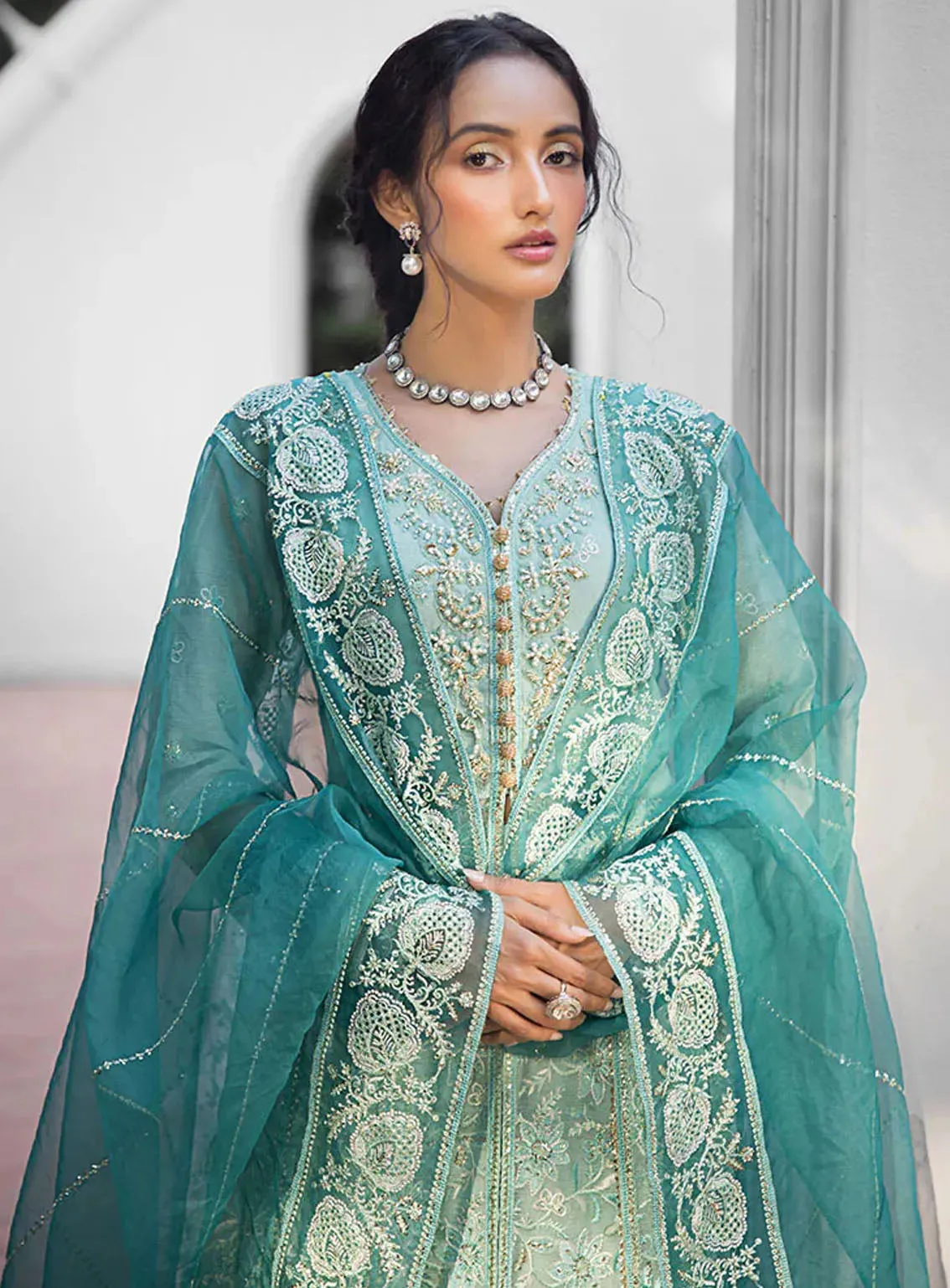 Roohi By Mushq Luxury Embroidered Organze 4 Piece Unstitched Suit MQ24R D-103 MEERA