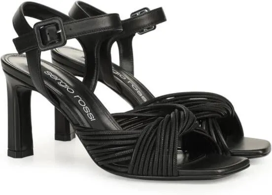 Sergio Rossi Akida twist-detailed leather sandals Black