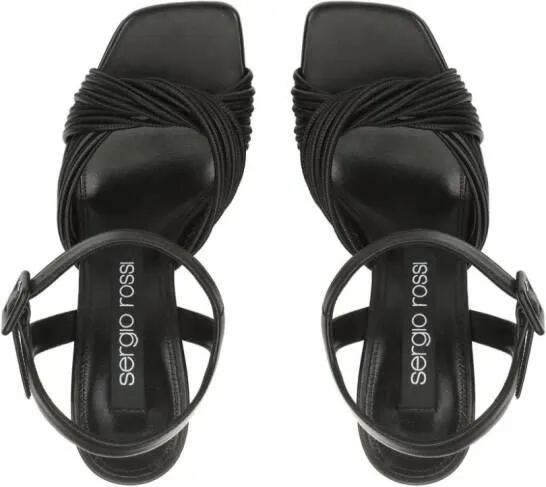 Sergio Rossi Akida twist-detailed leather sandals Black