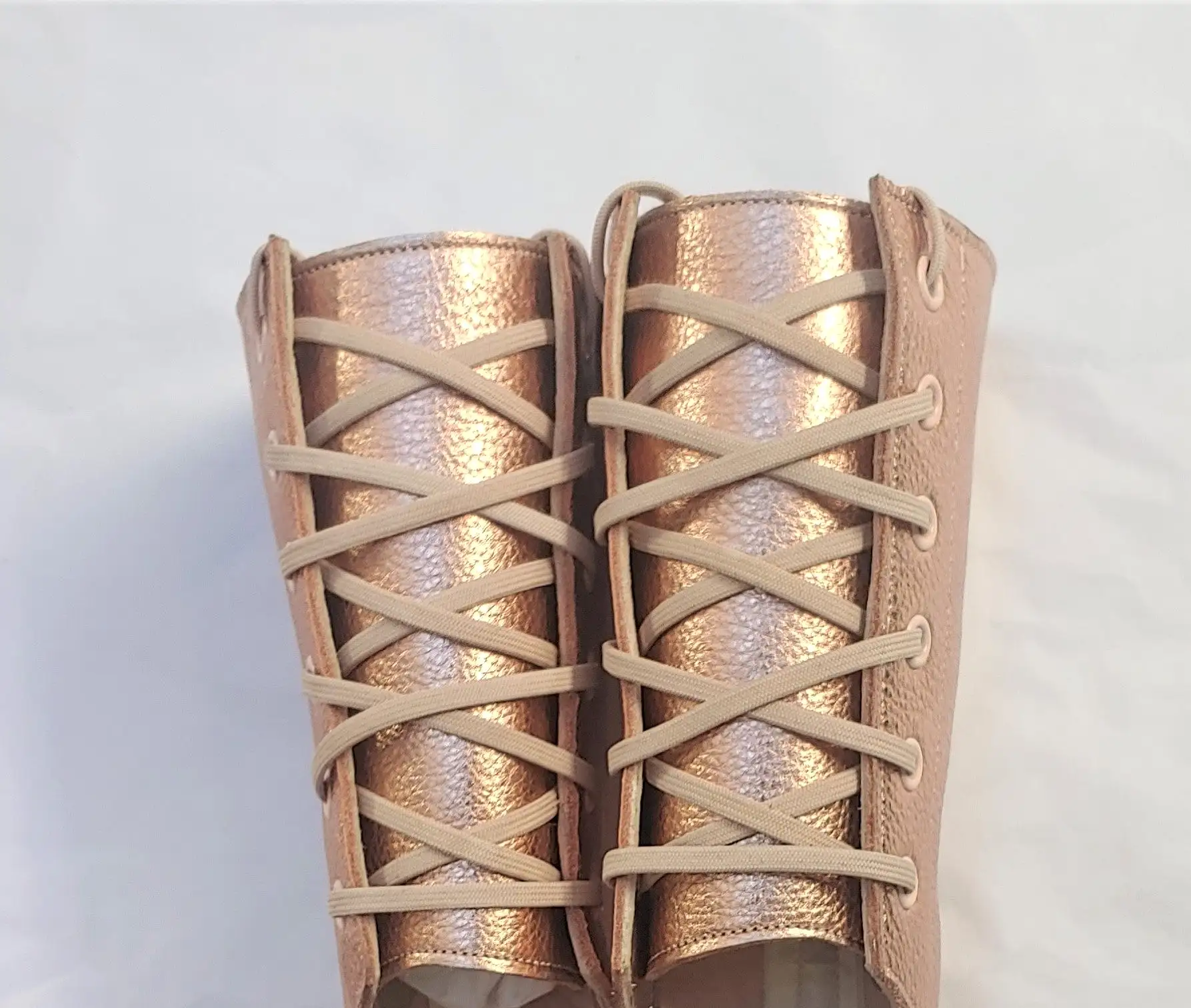 Short Aerial boots in ROSE GOLD Metallic