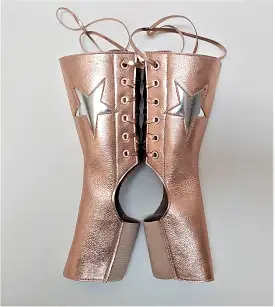 Short Aerial boots in ROSE GOLD w/ Silver STAR