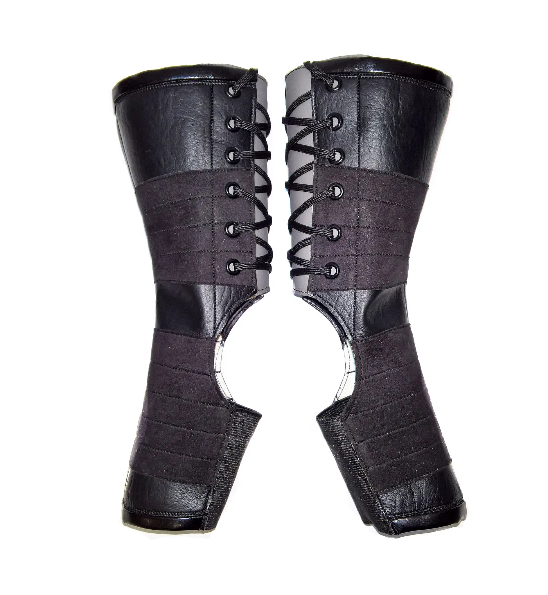 Short VEGAN Black Aerial Boots w/ GREY Back + grip panels