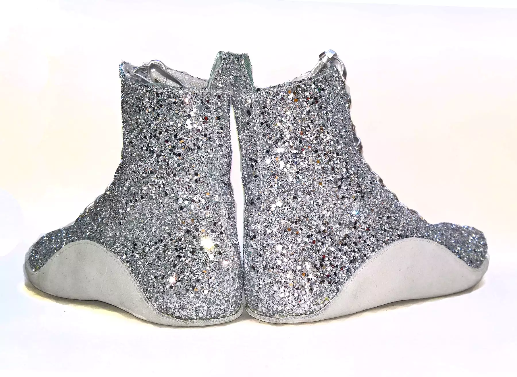 Silver Glitter Tightrope Boots