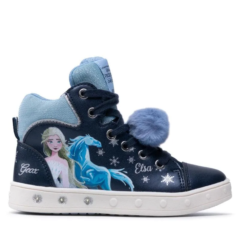 SNEAKERS GEOX BAMBINA BLU PRINCESS DISNEY ELSA FROZEN 2 J168WC 000NF C4231