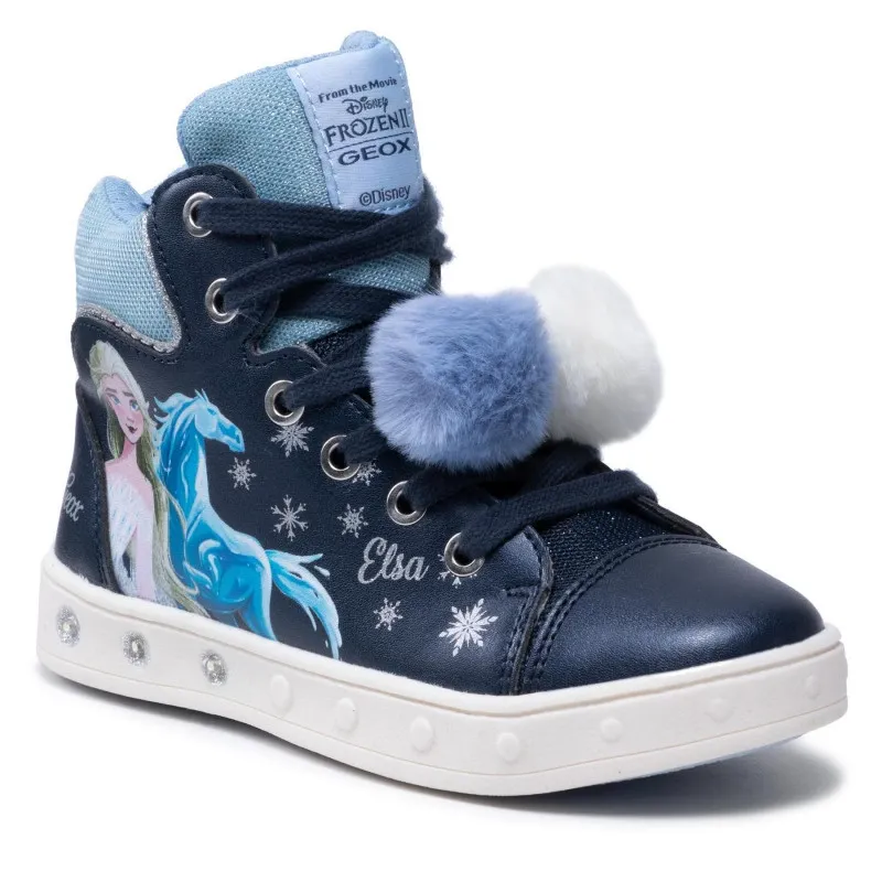 SNEAKERS GEOX BAMBINA BLU PRINCESS DISNEY ELSA FROZEN 2 J168WC 000NF C4231