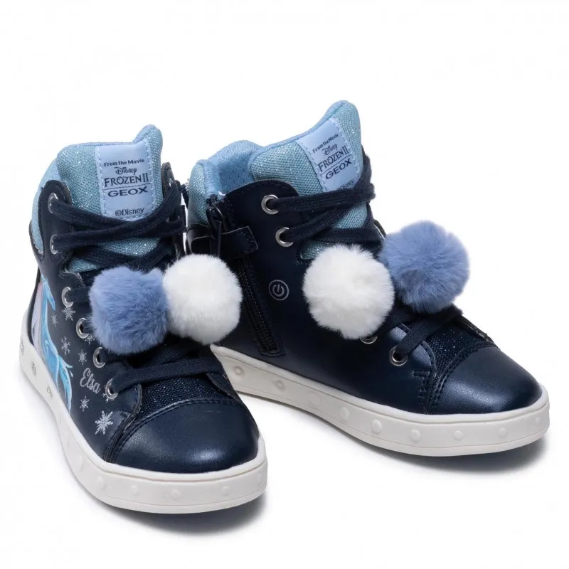 SNEAKERS GEOX BAMBINA BLU PRINCESS DISNEY ELSA FROZEN 2 J168WC 000NF C4231