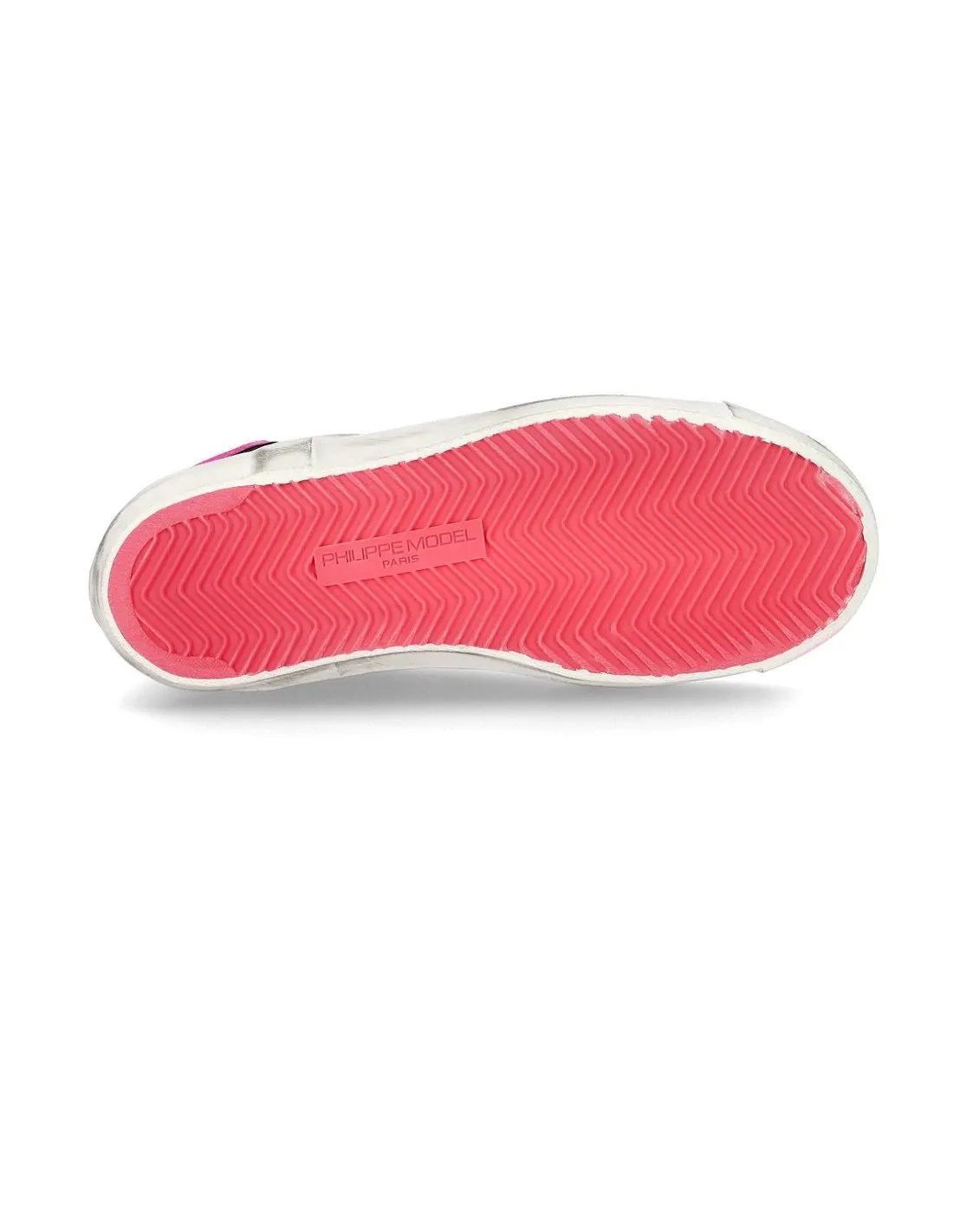 Sneakers philippe model donna bassa PRSX prld vb40 bianco e fucsia