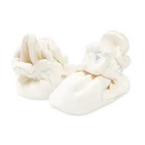 Solid Organic Cotton Baby Booties - Eggshell