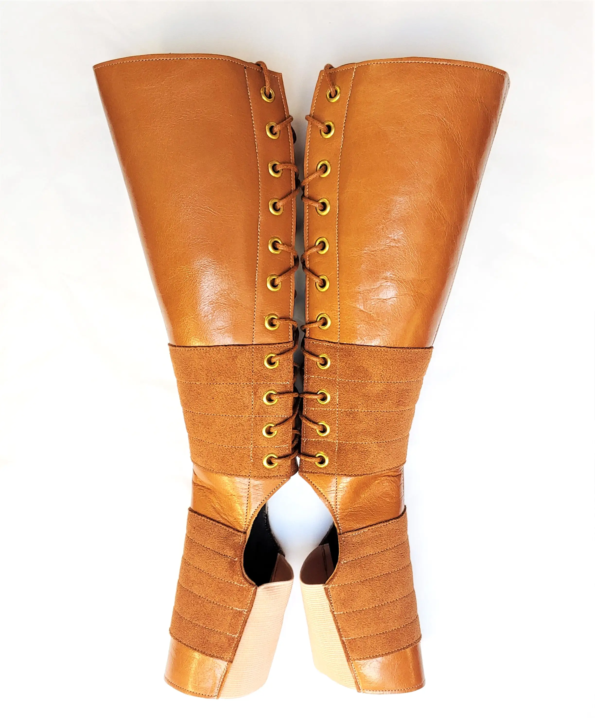 TAN Leather Aerial boots w/ Suede Grip