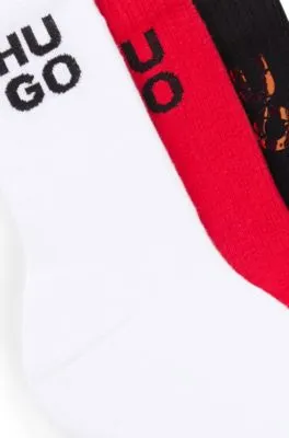 Three-pack of short-length socks with logo details