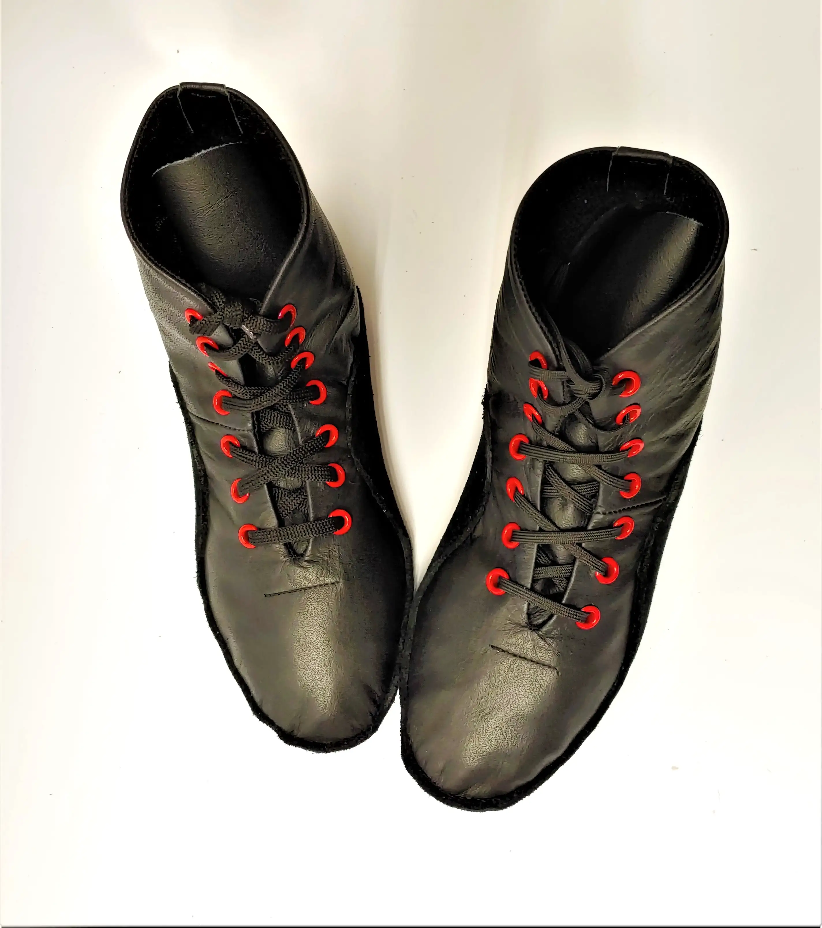 Tightrope Ankle Boots w/ RED Eyelets