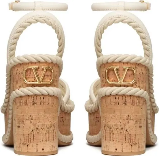 Valentino Garavani VLogo Summerblocks wedge sandals White