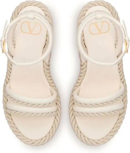 Valentino Garavani VLogo Summerblocks wedge sandals White