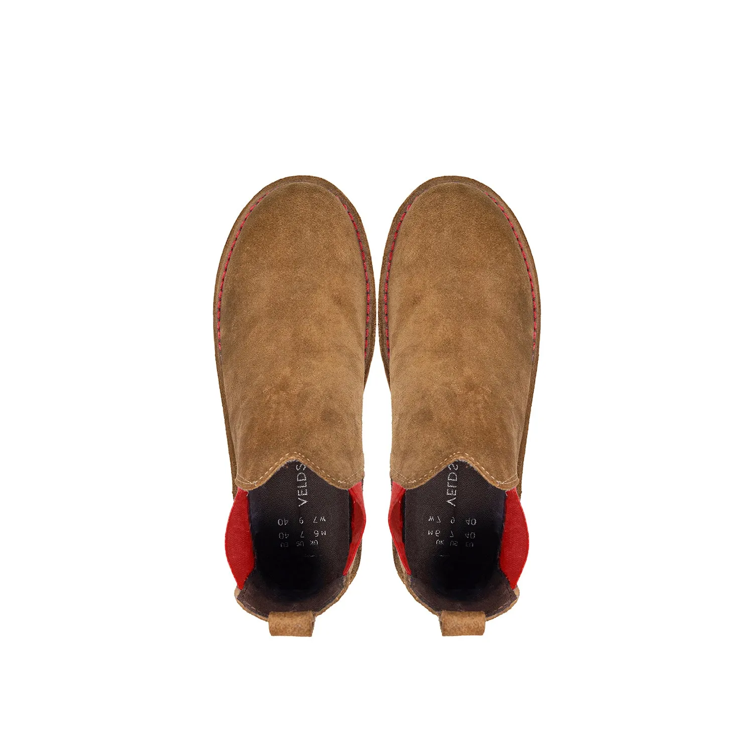 Veldskoen Chelsea Boot Pinotage (Red Sole)