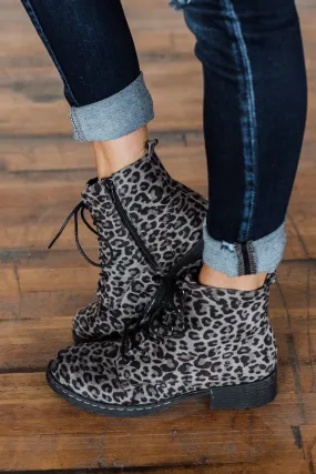 Very G Naomi Booties- Grey Leopard