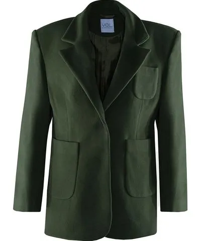 Vestiaire D'un Oiseau Libre Women's Green Kaki Cashmere Oversized Jacket