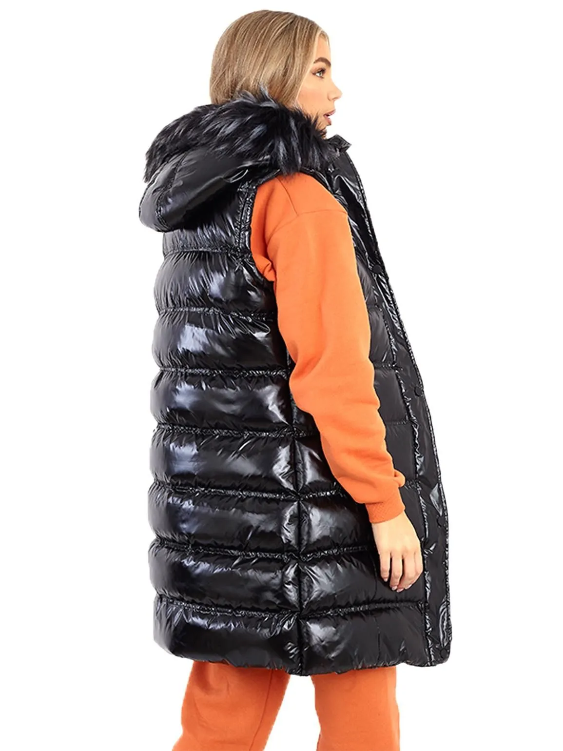 Wet Look Gilet Bodywarmer Jacket, UK Sizes 8 to 16