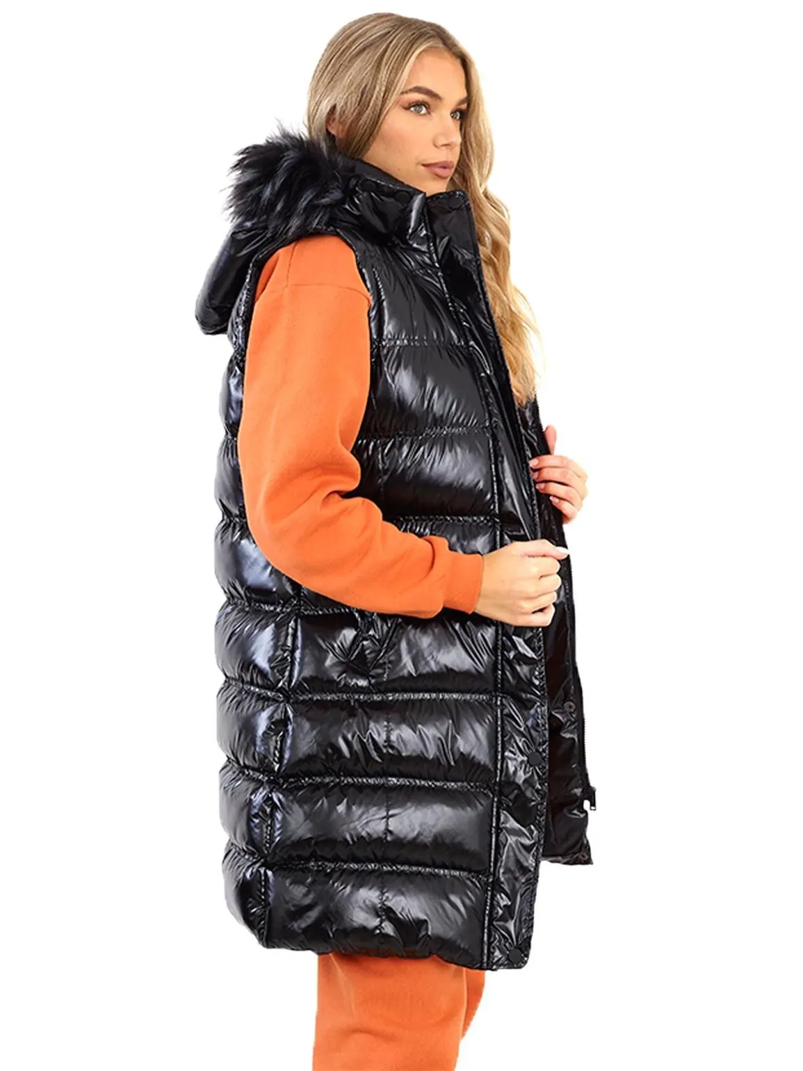 Wet Look Gilet Bodywarmer Jacket, UK Sizes 8 to 16