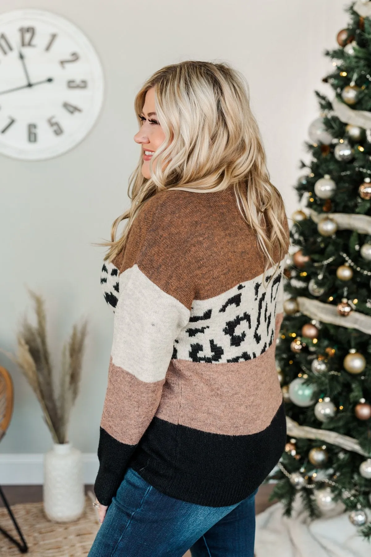 Wonderful World Knit Sweater- Brown, Beige, Mocha & Black