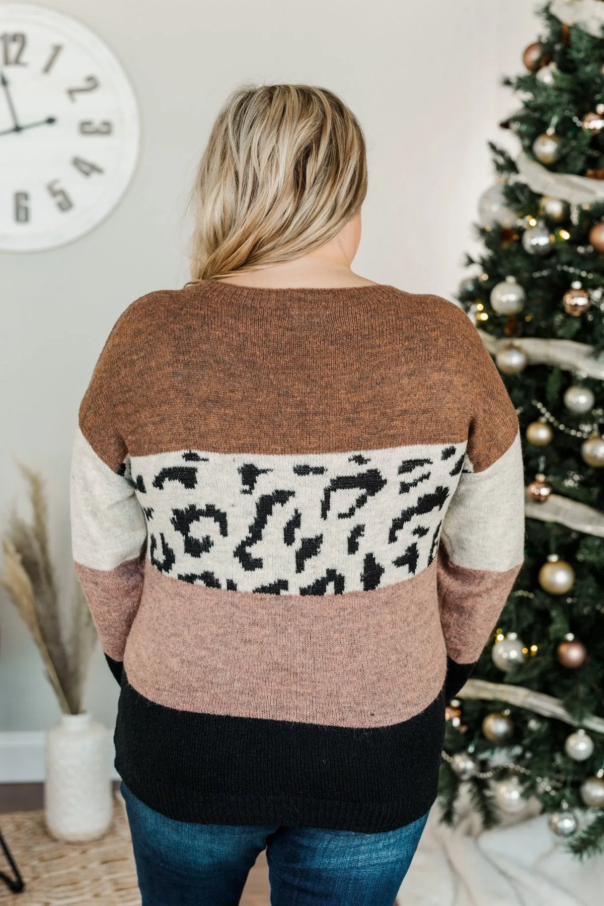 Wonderful World Knit Sweater- Brown, Beige, Mocha & Black